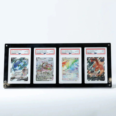 Screw-down Acrylic Display Case for 4 Graded Cards - TCG Shop Supplies