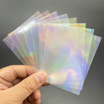 Transparent Laser Clear Plastic Sleeves Holographic Protector RainbowTrading Cards sleeves