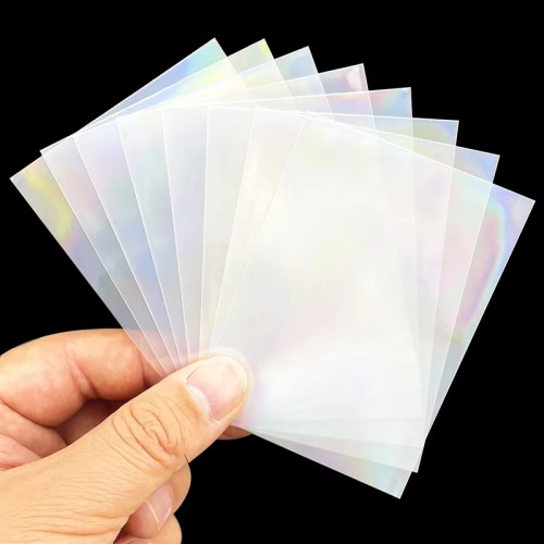 Transparent Laser Clear Plastic Sleeves Holographic Protector RainbowTrading Cards sleeves