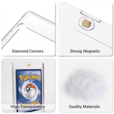 100% Uv Protection Baseball Card Case Tcg Trading Sports Pokemon 35pt One Touch Magnetic Card Holders