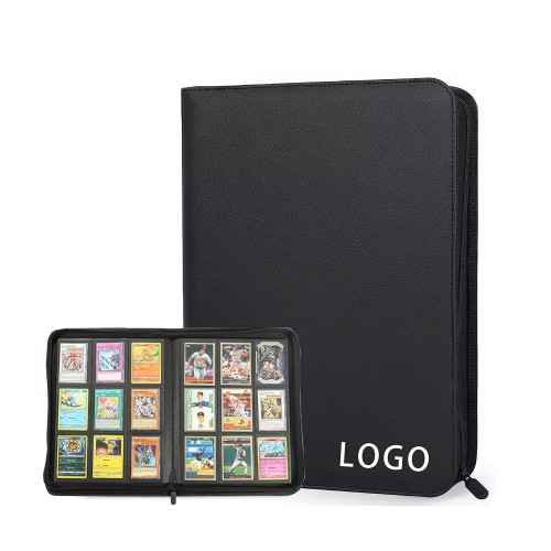 Portable Removable Baseball Game Trading PU Leather Photo Albums Card Binder Holds Protectors 9 Pocket Trading Card Binder