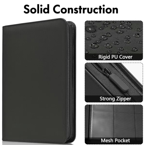 Portable Removable Baseball Game Trading PU Leather Photo Albums Card Binder Holds Protectors 9 Pocket Trading Card Binder