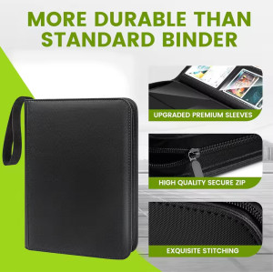 4 Pocket Ringless160 Side Loading Pocket PU Card Collection Card Albums Premium TCG Sport Game Trading Card Binder