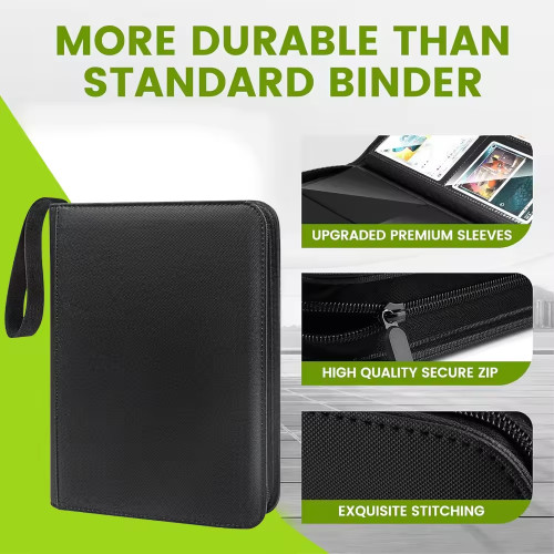 4 Pocket Ringless160 Side Loading Pocket PU Card Collection Card Albums Premium TCG Sport Game Trading Card Binder
