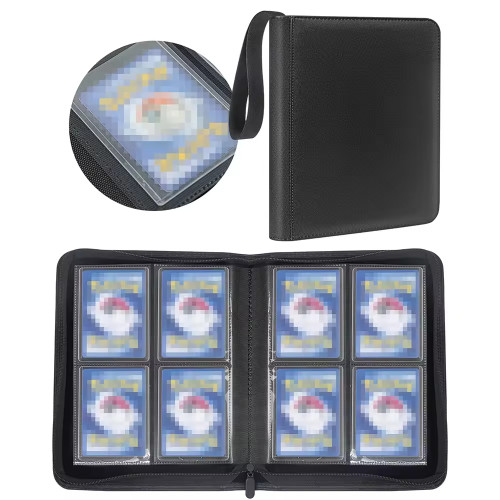 4 Pocket Ringless160 Side Loading Pocket PU Card Collection Card Albums Premium TCG Sport Game Trading Card Binder