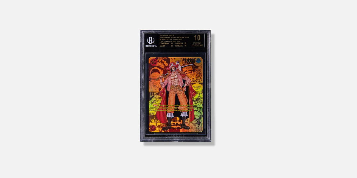 Doflamingo Promo card in a Guard TCG sleeve