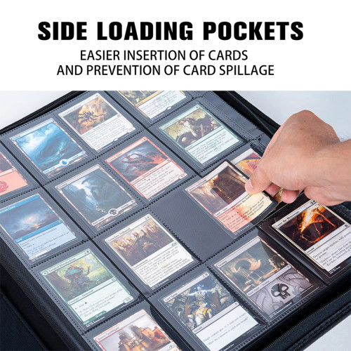 Baseball Game Trading Collector Leather Photo Albums Card Binder Holds Protectors 16 Pocket Trading Card Binder