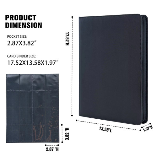 Baseball Game Trading Collector Leather Photo Albums Card Binder Holds Protectors 16 Pocket Trading Card Binder