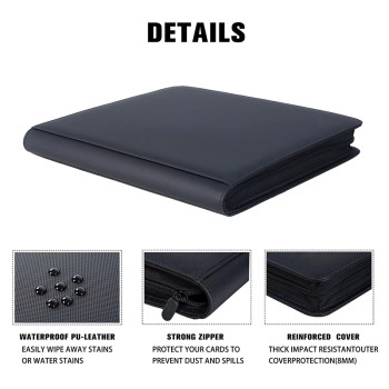 Baseball Game Trading Collector Leather Photo Albums Card Binder Holds Protectors 16 Pocket Trading Card Binder