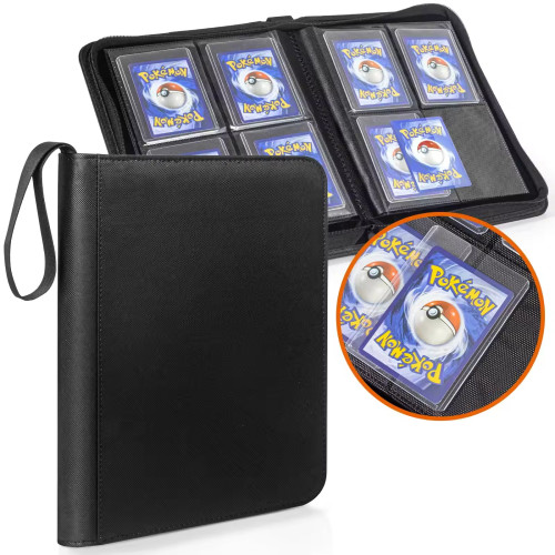Customized Cover 4 Pocket Toloader Binder Trading Baseball Card Album Collectors 3x4 Top Loader Zipper Binder