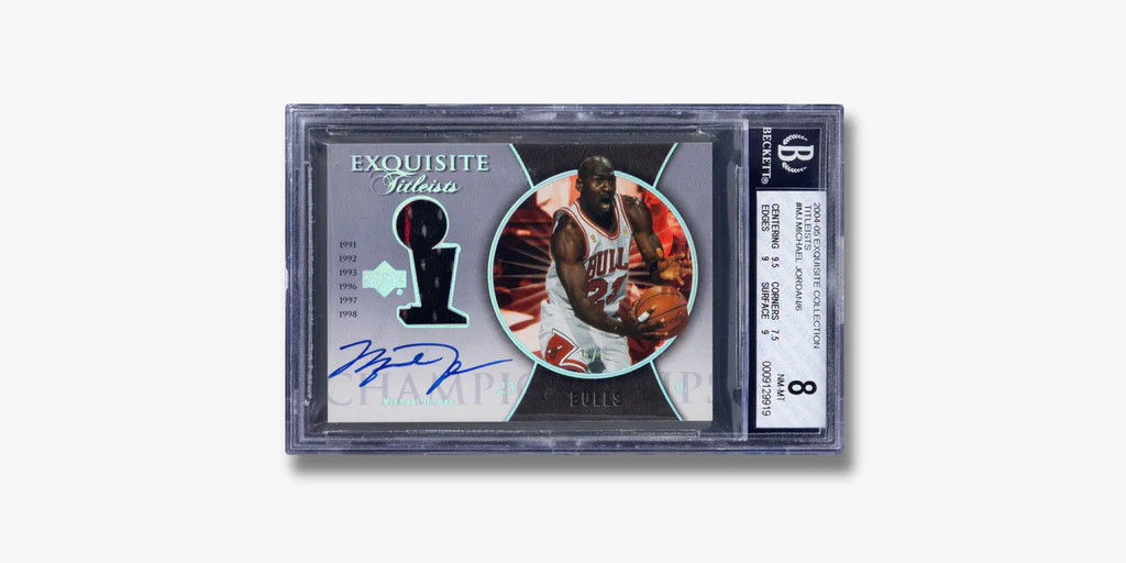Michael Jordan 1997 Fleer card in a Guard TCG toploader