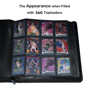12-Pocket Toploader Binder Trading Card Collector Album PU Material Fit for TCG Card Trading