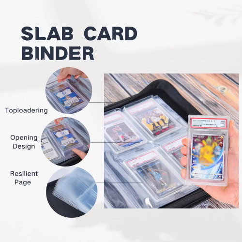 Graded Card Binder Holds 60 Slabs Premium Trading Card Binder for 6-Pocket Graded Card Binder