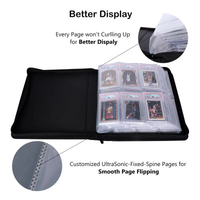 Graded Card Binder Holds 60 Graded Slab Premium Trading Card CGC CSG FGS FCG BGS 6 Pocket Graded Card Binder