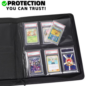 Graded Card Binder Holds 60 Graded Slab Premium Trading Card CGC CSG FGS FCG BGS 6 Pocket Graded Card Binder