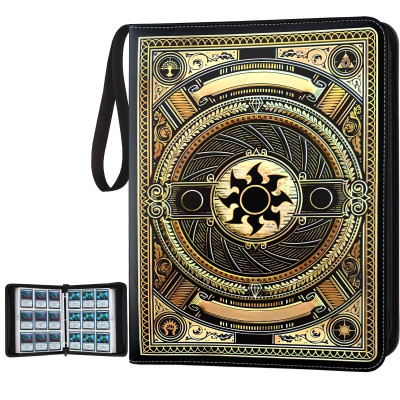 Embossed Leather 9-Pocket Trading Card Binder - Premium Zipper Album for TCG, Sports Cards