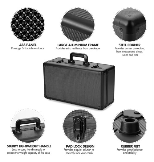 4 Slot Graded Card Case Sports Trading Card Holder with 120+ BGS FGS Plastic Slab Card Storage Box