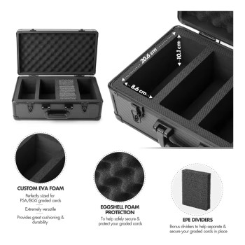 4 Slot Graded Card Case Sports Trading Card Holder with 120+ BGS FGS Plastic Slab Card Storage Box