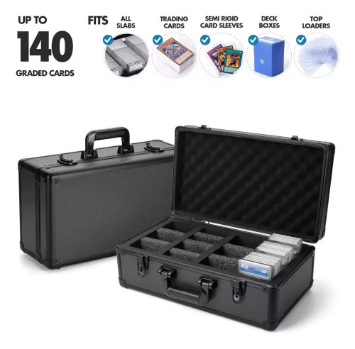 4 Slot Graded Card Case Sports Trading Card Holder with 120+ BGS FGS Plastic Slab Card Storage Box