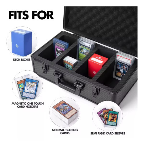 4 Slot Graded Card Case Sports Trading Card Holder with 120+ BGS FGS Plastic Slab Card Storage Box