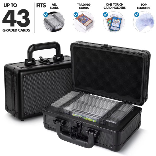 1-Slot Graded Baseball & for Pokemon Sports Trading Card Storage Box Plastic Slab Case with Button Closure