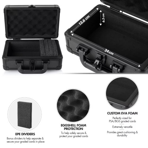 1-Slot Graded Baseball & for Pokemon Sports Trading Card Storage Box Plastic Slab Case with Button Closure