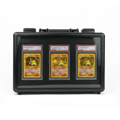 3 slot card storage case with display  for BGS SGC Graded Slab