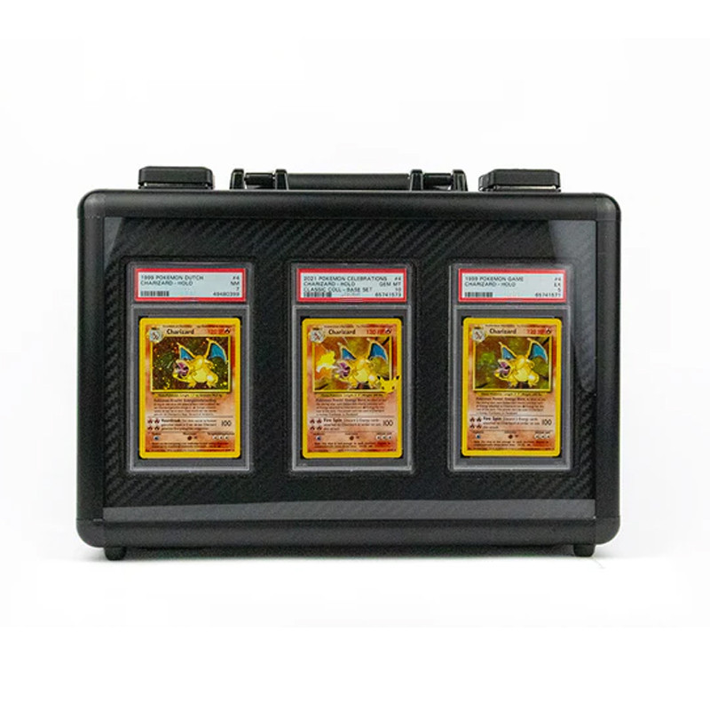 3 slot card storage case with display for BGS SGC Graded Slab
