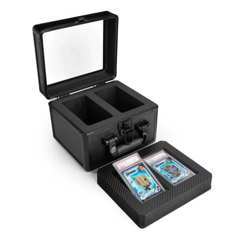 2 slot card storage case with display  for BGS SGC Graded Slab