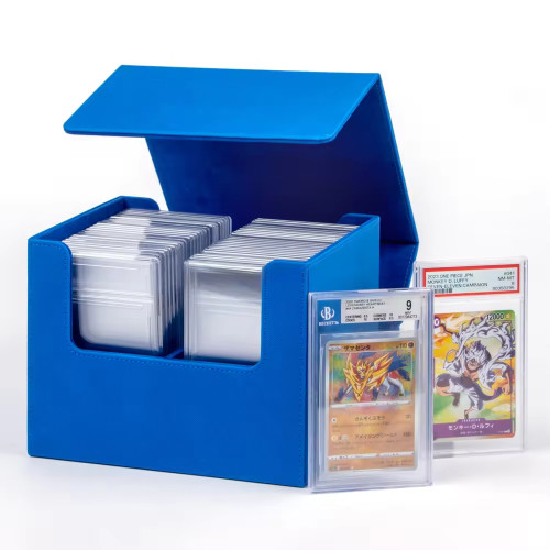 Card Deck Box PU Leather for 20 Graded Card Slab Storage Case