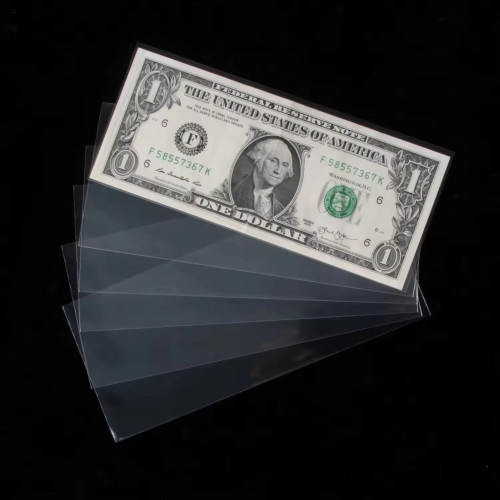 Customizable Polypropylene Paper Money Currency Banknote Sleeves for Collectors Bill Dollar Protector