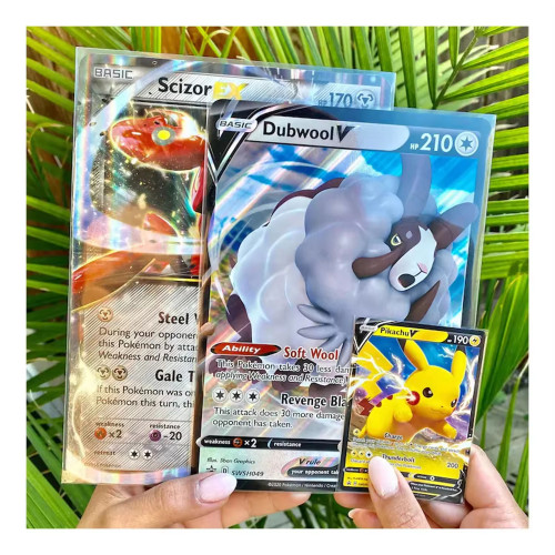 Tcg Jumbo Pokemon Card Sleeves Size L:5.4 X 7.4 Inch - Card Sleeves for Oversized TCG Trading Cards