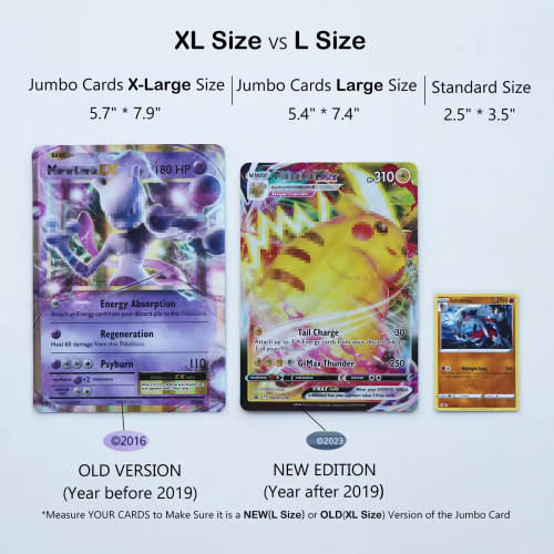 Tcg Jumbo Pokemon Card Sleeves Size L:5.4 X 7.4 Inch - Card Sleeves for Oversized TCG Trading Cards