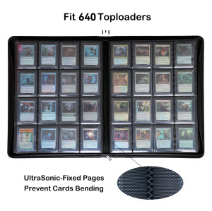 Baseball Game Trading Collector Leather Photo Albums Card Binder Holds Protectors 16 Pocket Trading Card Toploader Binder