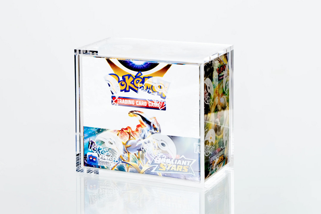 Pokémon cards in UV-protected acrylic cases