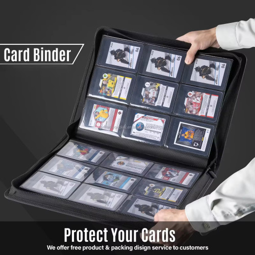 Semi-Rigid Card Saver Collectors Binder Holds 360 Cards 9 Pocket Trading Leather Photo Albums
