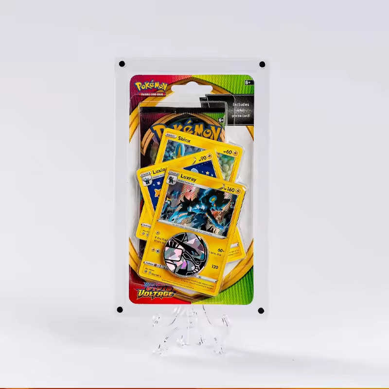 Clear protective acrylic display case for sealed blister and booster packs