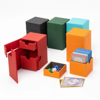 Deck Box with Dice Tray Protect 100 + Double Sleeved Cards Great Mtg Commander Deck Box Sideloading Card Trays Deck Box with Dice Tray Protect 100 + Double Sleeved Cards Great Mtg Commander Deck Box Sideloading Card Trays