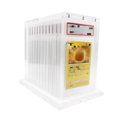 Acrylic Graded Card Display Storage Case for 12 BGS CGC Slabs, Transparent Organizer Box for Trading Cards Collection