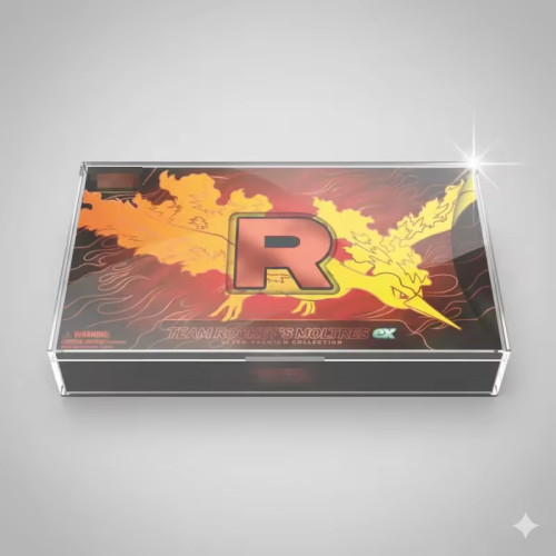 Acrylic Display Case Compatible with Team Rocket Moltres EX Ultra Premium Collector Box | Clear Protective Showcase