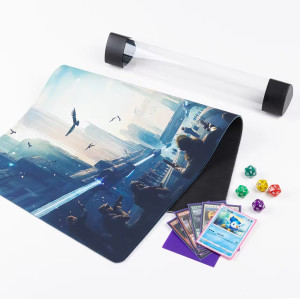 Custom Logo Yugioh Gaming Playmat-High Quality Square Rubber 14x24 Inch with Customized Size Option for Protecting Playing Cards