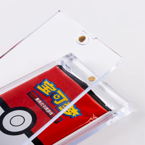 Magnetic Snap Booster Pack Holder - Clear PS Display Case with Dual Magnet Closure, Fits Standard English Size Trading Card Packs (Pokemon / MTG / Yu-Gi-Oh Compatible)