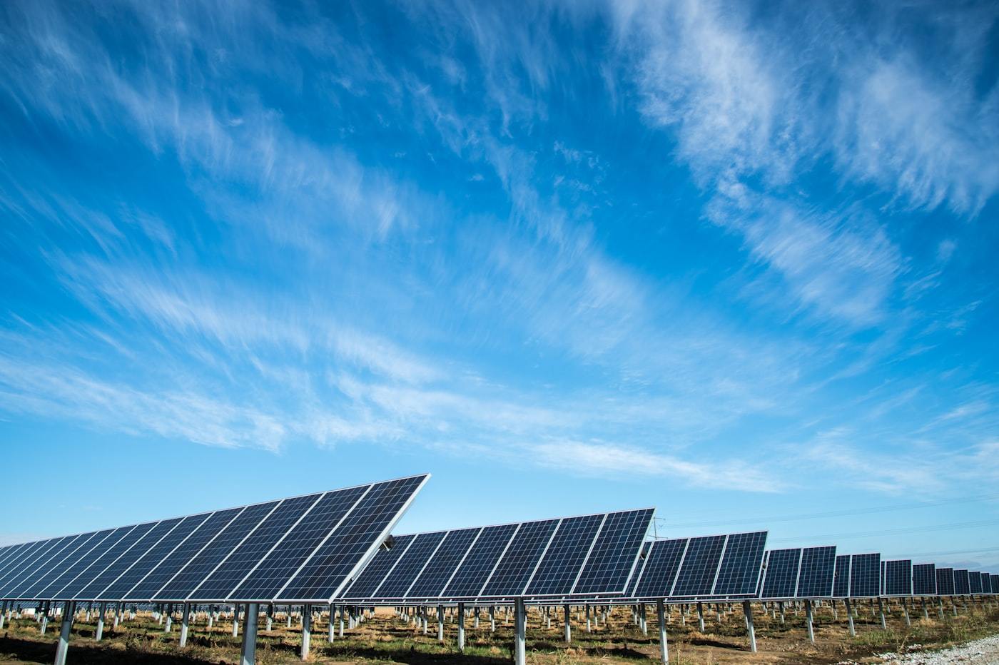 Solar panels supplying power for a remote home