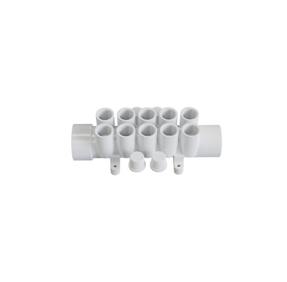 Bathtub Water Manifold AM-012 Wholesale | 10 Outlets PVC Manifold for Rapid Water Flow Diversion | Support OEM and ODM
