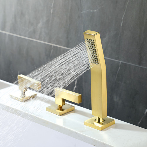 Bathtub Faucet Set LT-1339 | Brass Luxury Gold Color Finished Shower Faucet Perfect for Hydrotherapy Tub