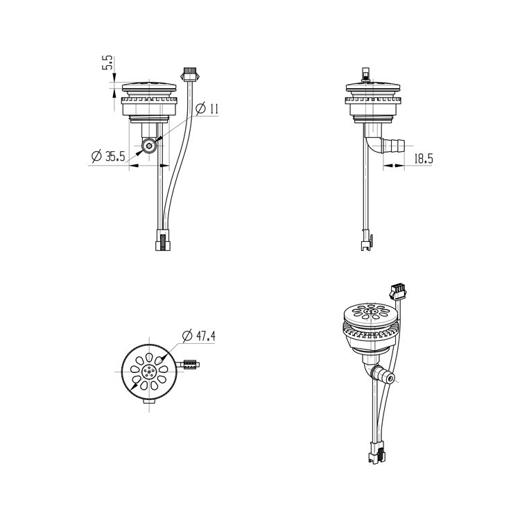 Bathtub LED Air Jet Wholesale