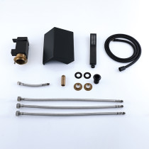 Bathtub Faucet Set LT-1293 Wholesale | All Black Brass Durable Waterfall and Shower Head for Bath | Support OEM and ODM