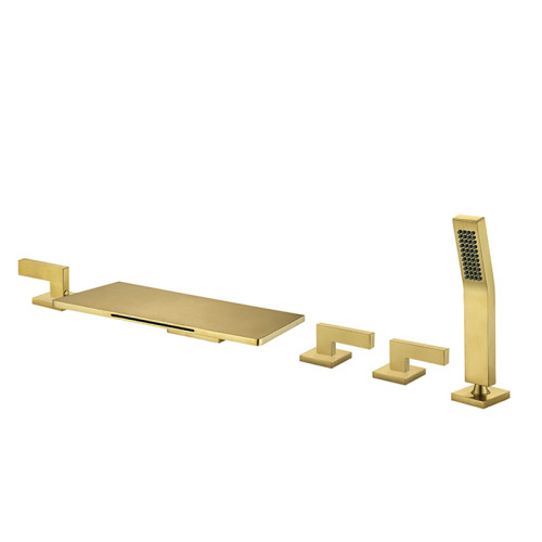 Bathtub Faucet Set LT-1339 | Brass Luxury Gold Color Finished Shower Faucet Perfect for Hydrotherapy Tub