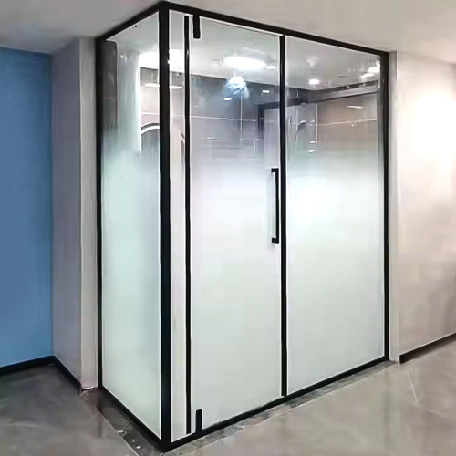 Shower Tempered Glass White Matte Gradient | Laminated Glass for Hotel Frameless Shower Stalls