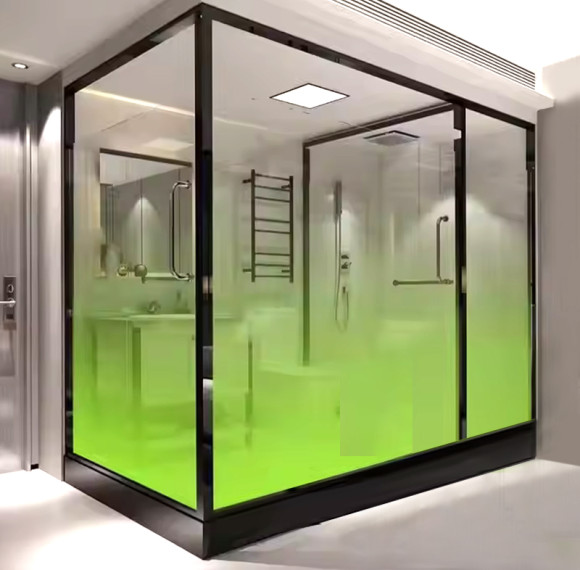Wholesale Shower Tempered Glass Green Gradient | High-Quality Tempered Glass for Shower Cabins Suppliers